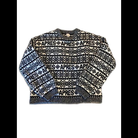 A New Day Sweater Nordic Pattern Size Medium “ Apres “ Chunky Knit Oversized - Picture 1 of 11
